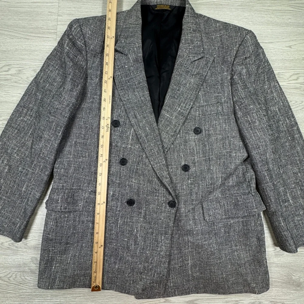 Strathmore Anderson Little Mens Blazer 44 Short Silk Double Breasted Herringbone